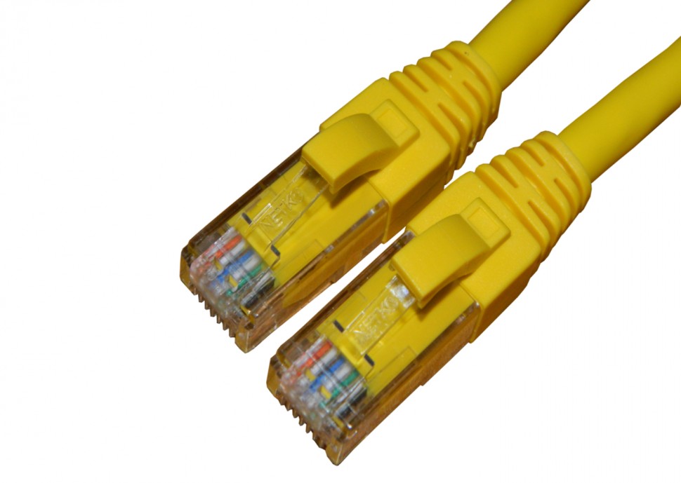 Патч-корд, UTP4, cat.6a, 5м, литой коннектор, РАСПРОДАЖА, желтый, Netko 