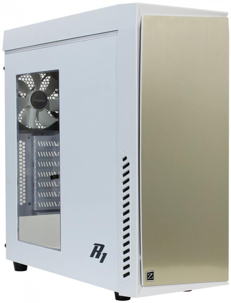 ZALMAN R1, ATX, WHITE, WINDOW, 2x5.25", 4x3.5", 2x2.5", 2xUSB2.0, 1xUSB3.0, FAN CONTROLLER, FRONT 1x120mm, REAR 1x120mm, TOP 1x120mm