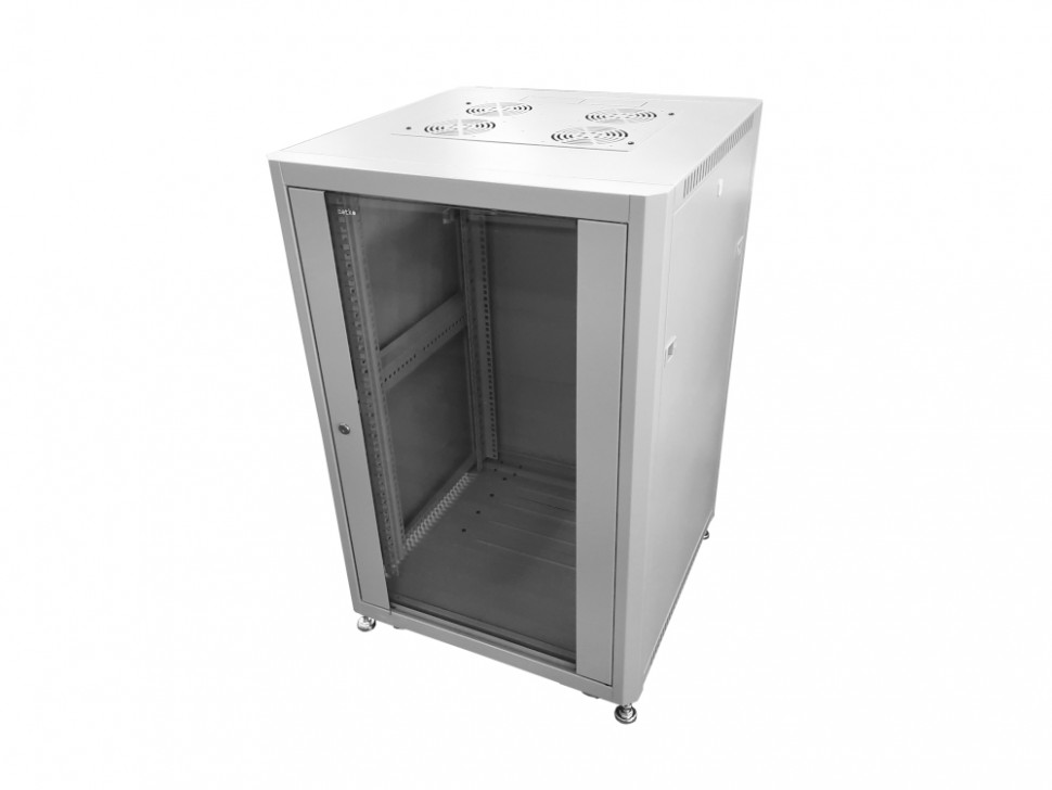 Шкаф напольный 19" Netko 36U серия Optima (600х800х1762), передняя дверь стекло, серый, разобранный (упакован в 3 коробки)