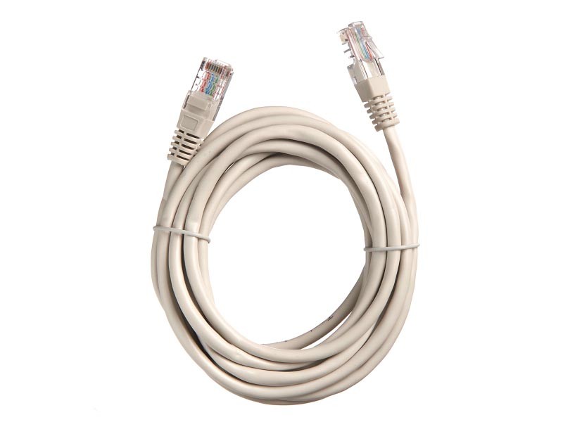 Патч-корд Technolink "C" UTP4 cat.5е, 3.0м, CCA, LSZH, серый, литой коннектор