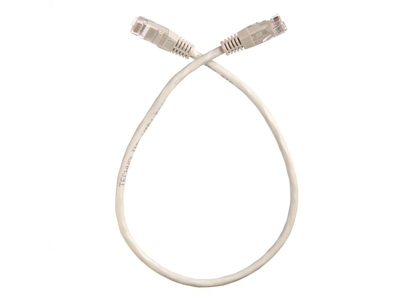 Патч-корд Technolink UTP4 rj45-rj45 cat.6, 0.5м, BC,  LSZH, серый, литой коннектор