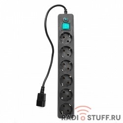 Gembird Сетевой фильтр Гарнизон EHB-0 0,5 м 6 розеток черный для UPS